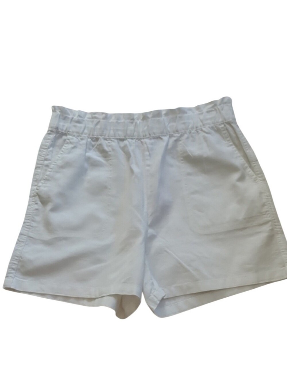 Joe Fresh White High-Rise Linen Cotton Blend Pull-On Shorts